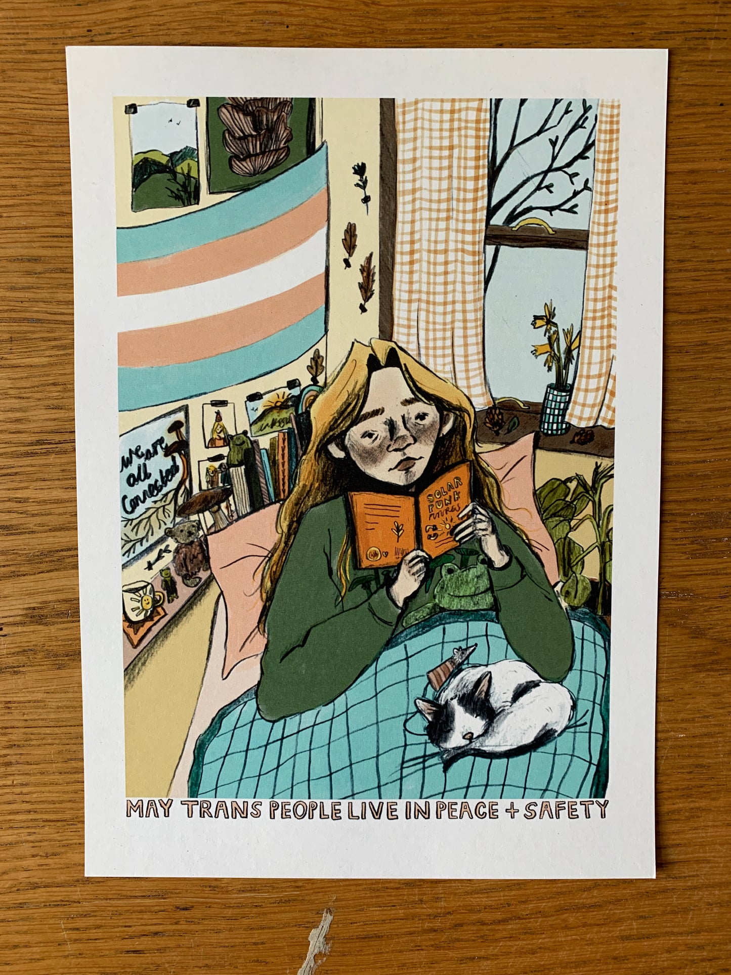 May Trans People Live in Peace + Safety A4 Print