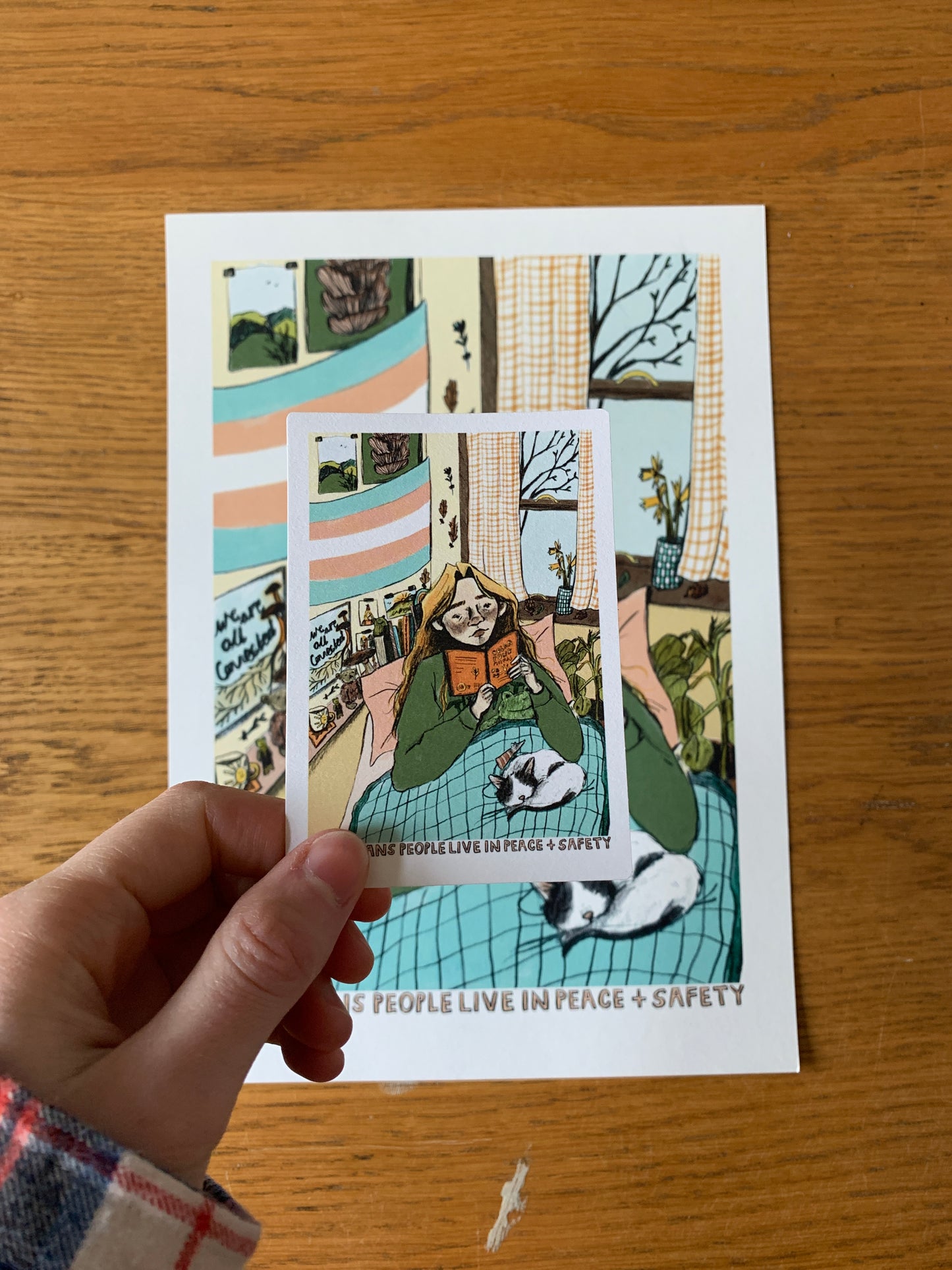 May Trans People Live in Peace + Safety Sticker