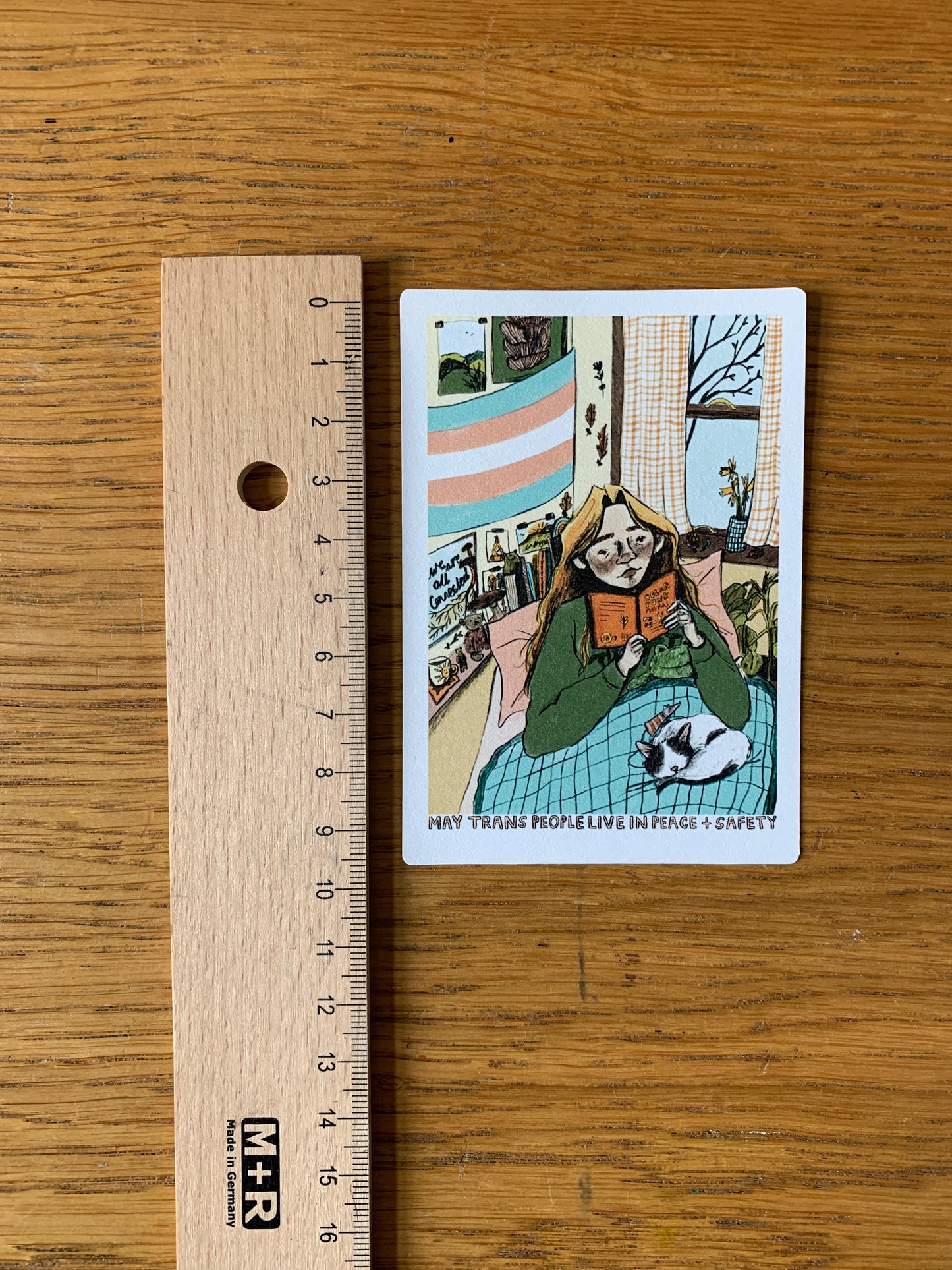 May Trans People Live in Peace + Safety Sticker