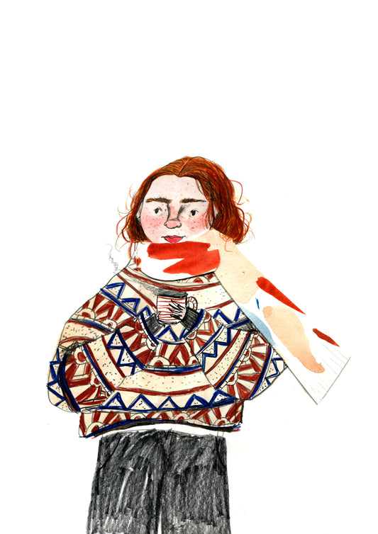 *SALE* Sketchbook Gal with Hot Chocolate Print A4/A5