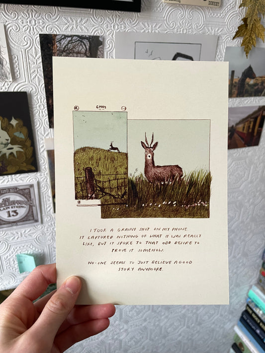 Stag Sighting Print (includes accompanying writing piece)