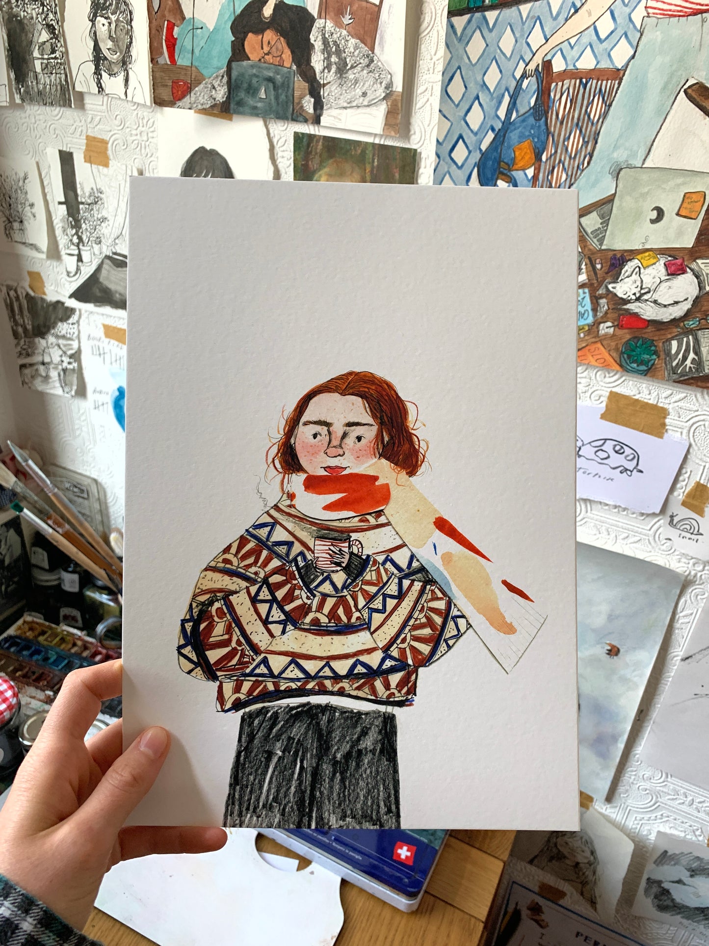 *SALE* Sketchbook Gal with Hot Chocolate Print A4/A5