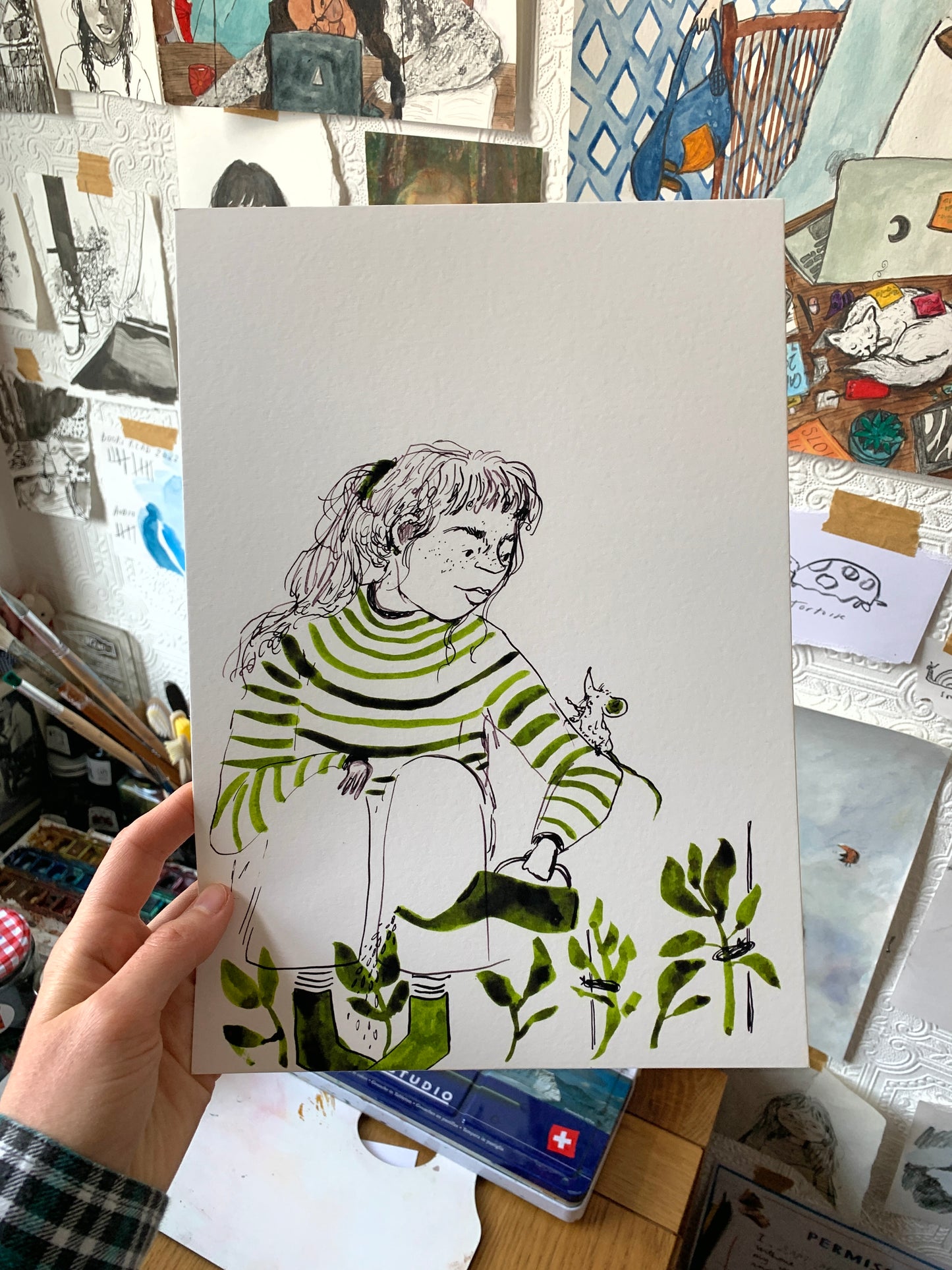 *SALE* Sketchbook Gardener with Mouse Print A4/A5